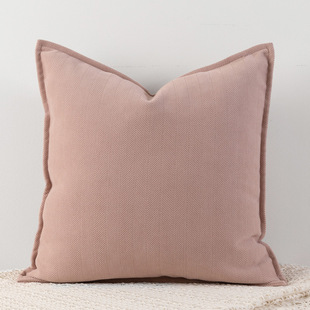 Solid Color Chenille Pillow Case Nordic Simple Cream Style Coffee Brown Large Cushion Back Pillow Waist Sofa Backrest