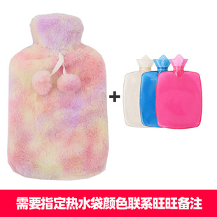 Factory wholesale high density PVC water injection hot water bag 2000ml flush water injection warm handbag knitted plush cloth cover