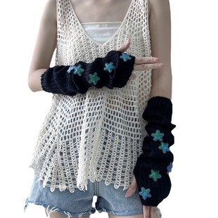 Xiano New European and American Sweet and Spicy Five-pointed Star Accessories Sleeve Subculture Wool Sleeve Japanese Knitted Gloves