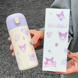 Sanrio Kulomi Thermos Cup for Female Students School Children's Direct Drinking Cup Cute Small Cup Portable