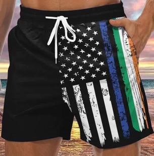 Cross-border summer men's shorts American Independence Day; Victory Day & Flag Statue of Liberty Eagle 3D digital printing
