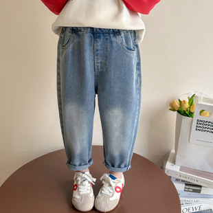Girls' Jeans Spring and Autumn 2025 New Children's Spring Pants Baby Spring Casual Pants Western Style Trendy Trousers