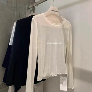 European women's clothing Guangzhou 13 lines European fungus lace T-shirt with spring new casual long sleeve top ins