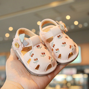 Summer Baby Calling Shoes Hollow-out Sandals Breathable Female Baby Shoes Soft Sole Toddler Shoes Toe Princess Shoes