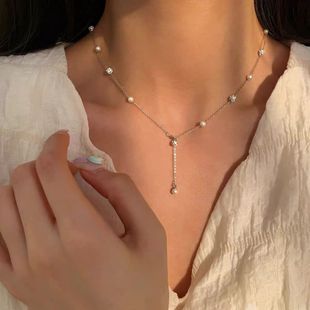 French Retro Pearl Necklace Female Niche Design High-end Sense Sterling Silver Clavicle Chain Fashion Elegant All-match Necklace Chain