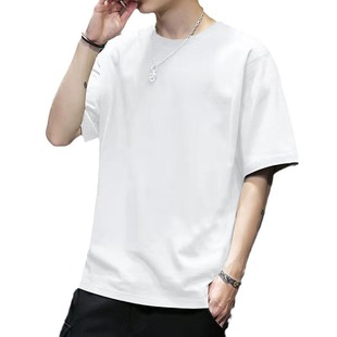 Free Shipping Men's Short-sleeved Trendy Brand New Fashion Casual Round Neck Half-sleeved T-shirt Solid Color Men's Base Shirt Men's Top