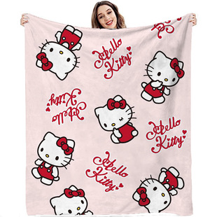 HelloKitty Blanket Hello Kitty Cartoon Animation Cross-border Sanrio Flannel Lunch Break Blanket Air-conditioning Blanket Wholesale