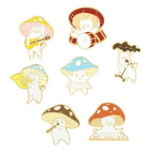 Cartoon cute 21 mushroom suit mushroom man and frog alloy brooch suit cute anti-light badge