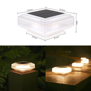Solar lamp pillar lamp outdoor waterproof household fence pillar lamp outdoor Villa wall garden lamp LED lamp