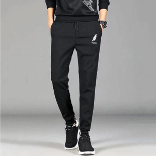 2023 autumn and winter pants men's casual trousers winter fleece-lined thickened sweatpants ankle-tied harem loose sports pants