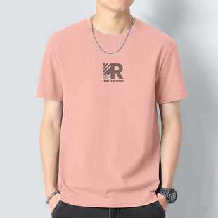 Heavy short sleeve T-shirt men's 2025 summer new fashion half sleeve T-shirt men
