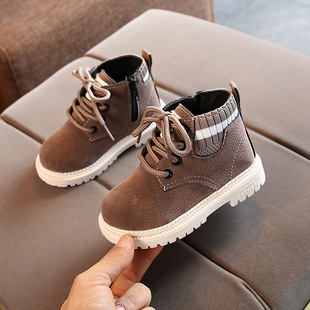 Autumn and Winter Children's Cotton Shoes Boys Cotton Martin Boots Girls Retro Single Boots Children's Soft-soled Snow Boots for Hair
