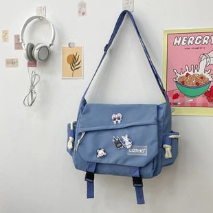 Korean Style Ins Style Large Capacity Shoulder Bag Japanese Style Harajuku Vintage Tooling Style Messenger Bag Student Nylon Crossbody Bag