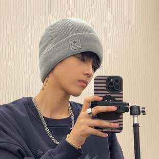 Hat Men's Winter Warm Fleece-Lined Thickeneded Woolen Hat Men's Knitted Hat Pullover Hat Winter Men's Baotou Nayou