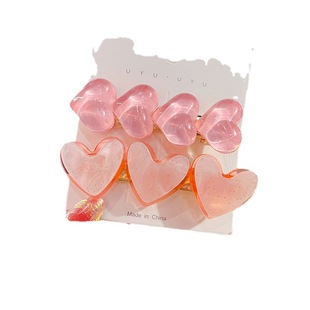 New 2-piece set ~ water ripple love hairpin sweet girl spring new side clip hair accessories headdress wholesale