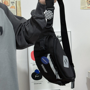 New Style Chest Bag Men's Japanese-style Harajuku Tooling Sports Crossbody Bag South Korea All-match Student Riding Shoulder Waist Bag Trendy