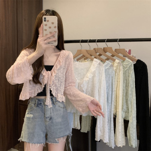 Shawl Blouse Lace Sunscreen Coat Chanel Style Coat Spring and Summer New Women's Loose Cardigan Short Air-conditioning Shirt