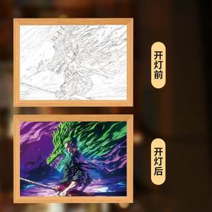 The king of the day, Lufei, Sauron, the four emperors, xiangsi diy creative lighting painting night light desktop ornaments