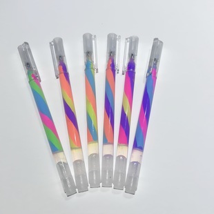 New Large Capacity Rainbow Pen Gradient Direct Liquid Pen Gel Pen Logo suit Gift Box Stationery