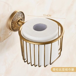 Antique Mobile Phone Storage Rack Tissue Rack Hotel Engineering Toilet Paper Rack All Copper European-style Non-perforated Roll Paper Rack