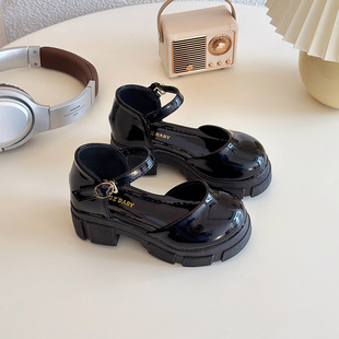 Girls' Sweet Baotou Sandals Spring and Summer New Western Style Soft Bottom Velcro Platform Princess Shoes Large Children's Single Shoes