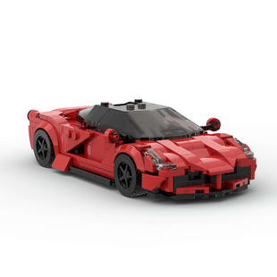 MOC building blocks compatible with Lego F89 Ferrari LaFerrari 8-grid car speed series splicing model gift