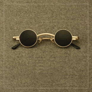 Small Round Frame Punk Cross-Border Sunglasses Metal Traitor Hip-Hop Sunglasses Retro TikTok Street Photography Prince Mirror