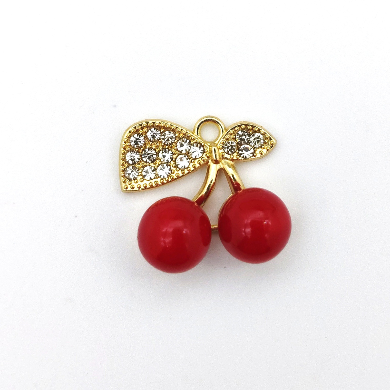 Cross-Border Oil-Drip Fruit Cherry Strawberry 3D Alloy Oil-Drip Accessories DIY Jewelry Accessories Bracelet Pendant Materials