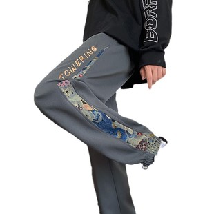 Spring Autumn Winter Explosions Corduroy Pants Men's fleece-lined Loose Leg Pants 2024 New Casual Sports Hallen Pants