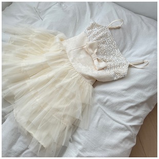 Temple Mai 2025 Summer New Style Style Texted Mesh Tutu Dress dress Princess Dress Banquet Dress Birthday Dress