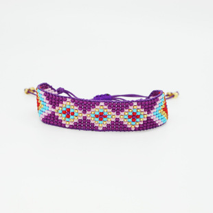 Cross-border Amazon Bohemian Style Hand-woven Rice Bead Bracelet Women's Jewelry Hand Rope European and American Jewelry Bracelet