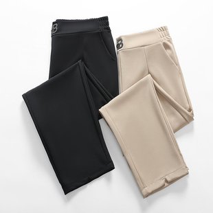 New Mom Spring and Autumn Casual Straight Leg Pants 2024 Fashion Western Style Slim-fit Slimming Elegant All-match Slim-fit Carrot Pants