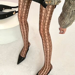 Grey Texture Lace Fishnet Socks Red Riding Book Same Style Spice Girl Wear Leg Socks Elegant Pure Desire Empty Base Socks