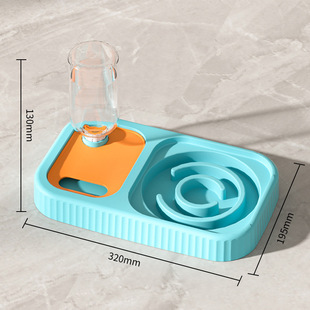 Cat Water Bowl Rice Basin Cat Bowl Double Bowl Anti-knock Automatic Water Drinker Cat Bowl No Wet Mouth Dog Bowl Pet Supplies