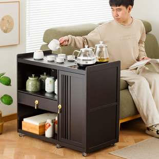 Mobile Tea Table Small Tea Table Kettle Integrated Household Tea Cabinet Tea Car Balcony Solid Wood Coffee Table Boiling Tea Table