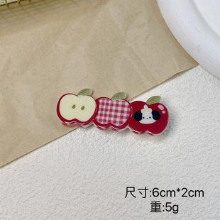 Cute Cartoon Apple Hairpin Autumn and Winter Girl's Heart Duckbill Clip Broken Hair Bangs Clip Side Clip Hairpin Hair Accessories