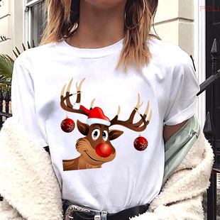 Cross-border source T-shirt printed T-shirt women's short-sleeved women's clothing