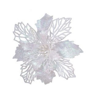 2024 New Powder Hollow Christmas Flower Christmas Tree Decoration Pendant Accessories Christmas Decorations Flower Wholesale