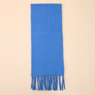 Blue Ginger cashmere-like tassel fashion scarf warm factory direct pure color unisex couple style