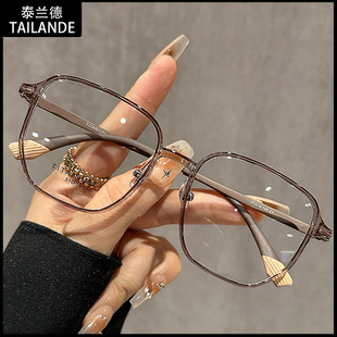 90238 generous frame light TR student myopia glasses men and women wholesale daily commuting bean paste brown flat mirror