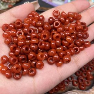 Jade A goods red silk yellow silk loose beads large hole Abacus diy accessories 10 * 6mm abacus beads