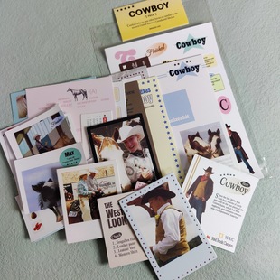 South Korea same style OABtonePack card Denim daily retro Journal decoration ins style material sticker