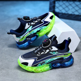 Cross-border Boys' sneaker Spring and Autumn New Explosions Rotary Buckle Breathable Mesh Shoes Children's Running Shoes