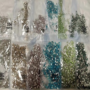 Nail jewelry flat round drill whole package wholesale 1440 pels colored round drill DIY glass nail drill