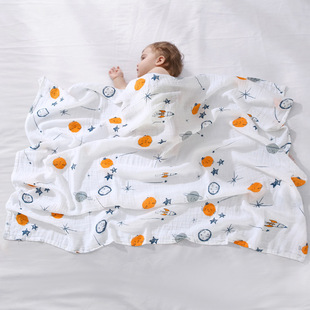 Bamboo cotton wrapping single newborn delivery room wrapping two layers of gauze baby summer baby blanket baby special wrapping towel