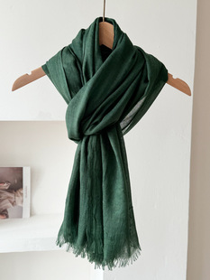 Small crowd good things! Desert Shawl Cotton and Linen Beige All-match Scarf Xinjiang Tourism Sunscreen Scarf Head Scarf Scarf