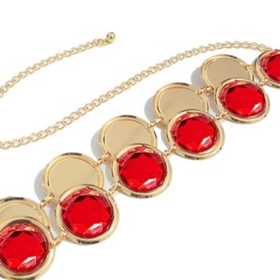 European and American Women Ruby Metal Waist Chain Women Fashion Distinctive Decorative Dress Jeans Waist Accessories