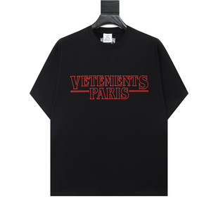 Американский VTM ICON экспресс-буквенные принты с высокой улицей oversize для мужчин и женщин повседневные футболки с короткими рукавами