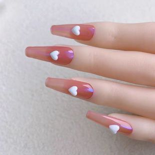 Nail Art Accessories Xiaohongshu Same Style Flats Bottom Small Heart Candy Color Cute Peach Heart Mixed Mini Nail Accessories