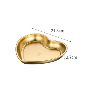 304 любовная тарелка из нержавеющей стали в Корейском стиле Golden Basin Западная тарелка для барбекю торт десерт Фруктовая тарелка буфет тарелка